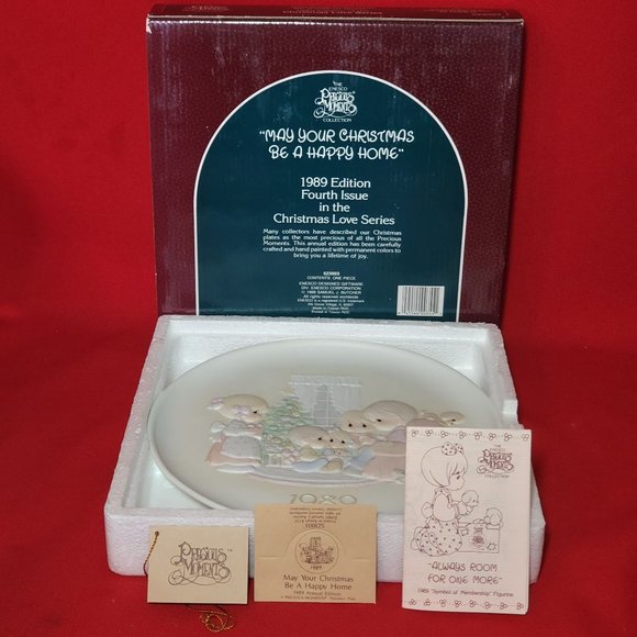 Precious Moments Decorative Plate May Your Christmas Be A Happy Home 1989 - Picture 4 of 11